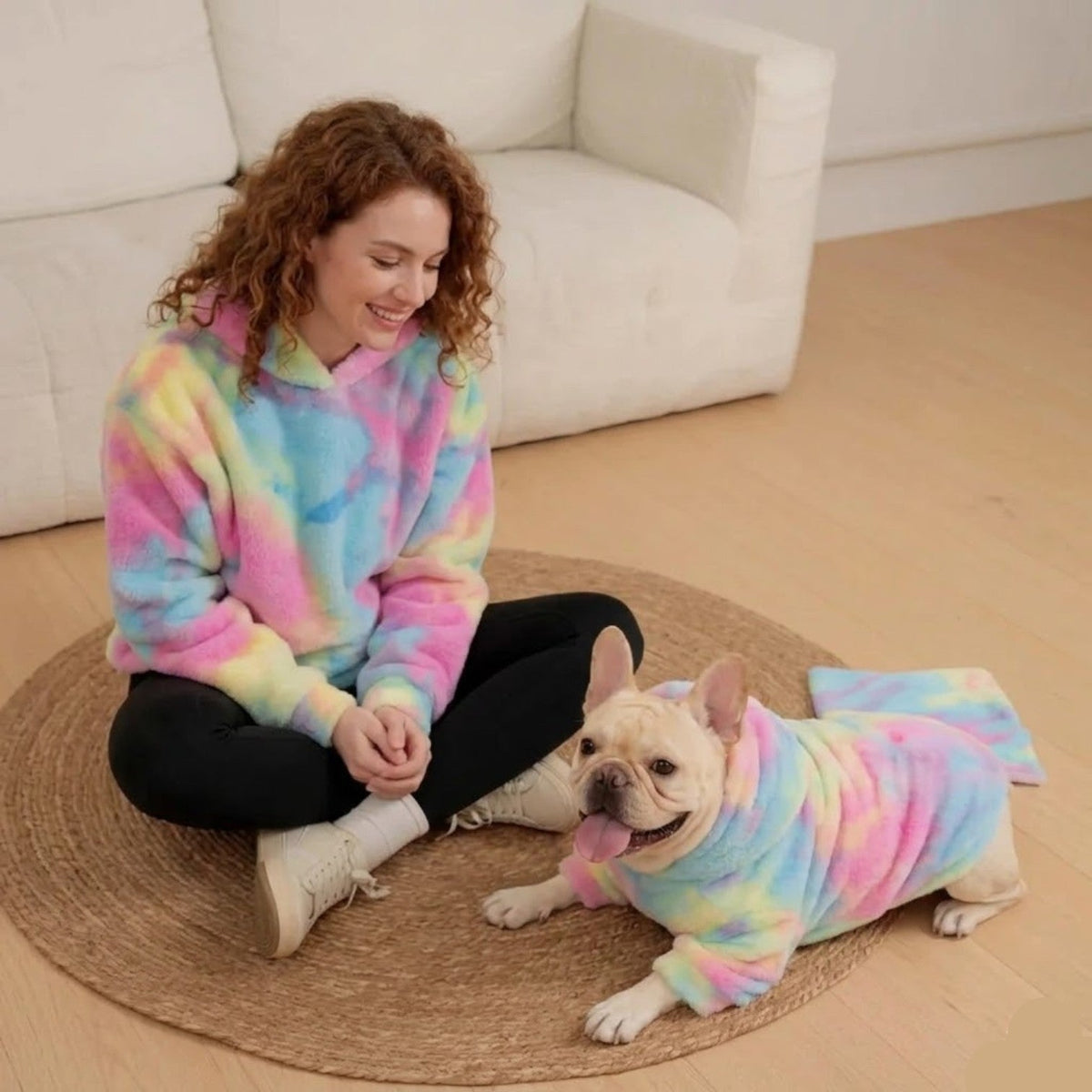 Frenchie-Owner-Cozy-Rainbow Tie-Dye-Matching-Hoodie.jpg