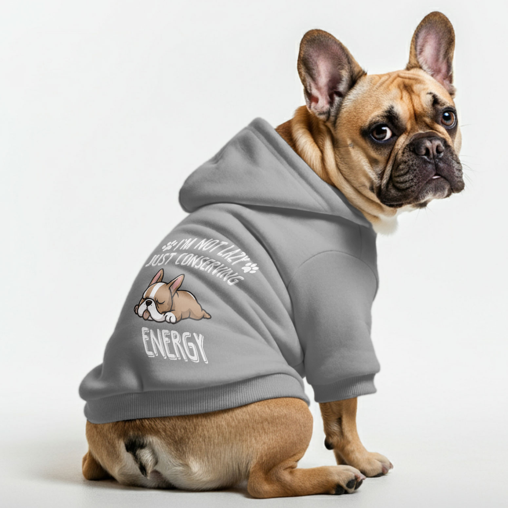 I’m not lazy, just conserving energy -  French Bulldog Hoodies – 100% Cotton