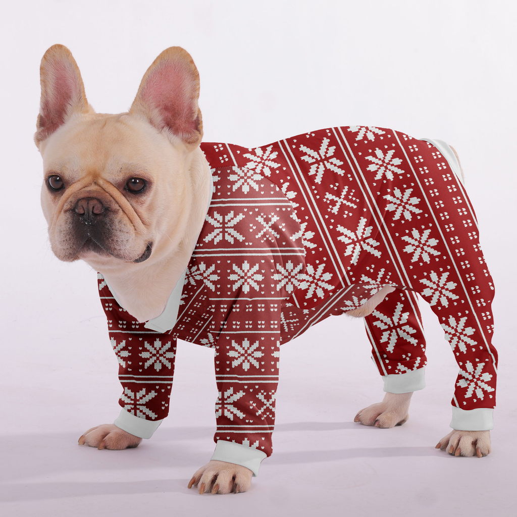 Gracie - Christmas Frenchie Pajamas – Lightweight, Stretchy, Cozy & Festively Stylish