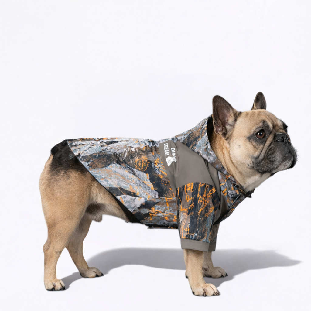 TerraPaw French Bulldog Raincoat – Camouflage Waterproof Hooded Dog Jacket - Frenchie.us