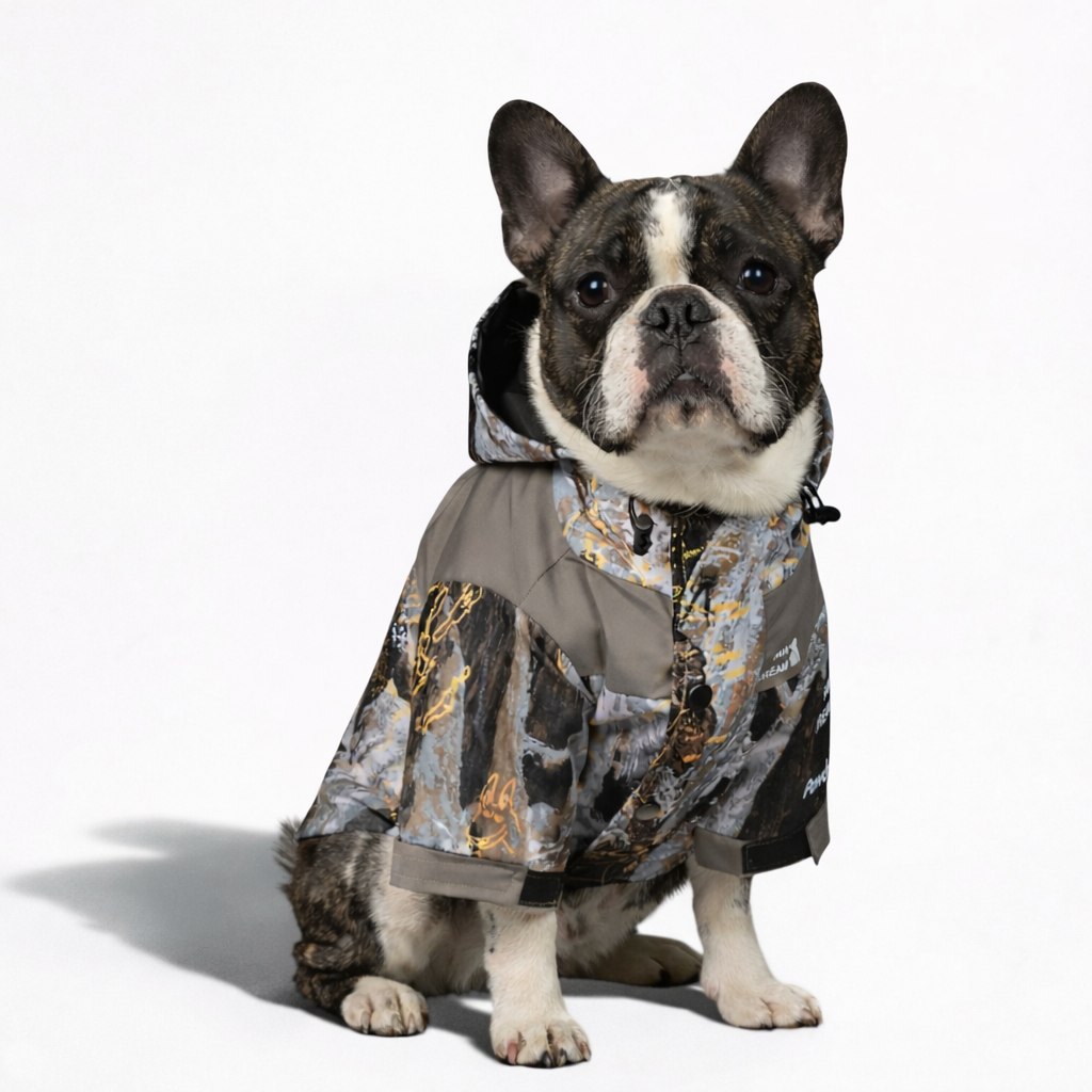TerraPaw French Bulldog Raincoat – Camouflage Waterproof Hooded Dog Jacket - Frenchie.us