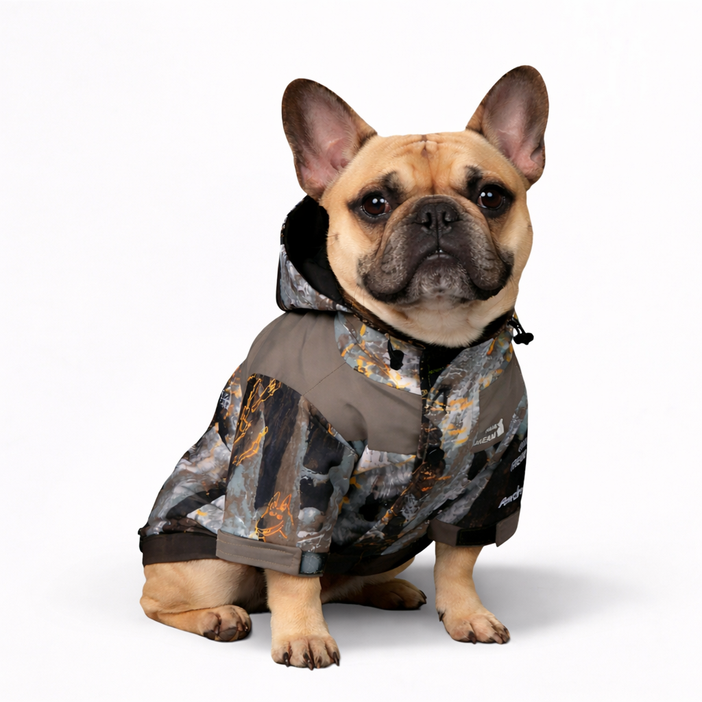 TerraPaw French Bulldog Raincoat – Camouflage Waterproof Hooded Dog Jacket - Frenchie.us