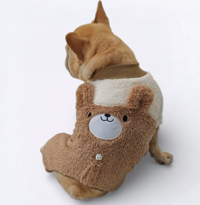 Bearly French Bulldog Coat – Plush Cotton-Padded Coat for Dogs - Frenchie.us