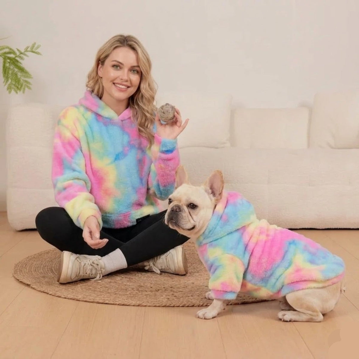 Frenchie-Owner-Cozy-Rainbow Tie-Dye-Matching-Hoodie.jpg